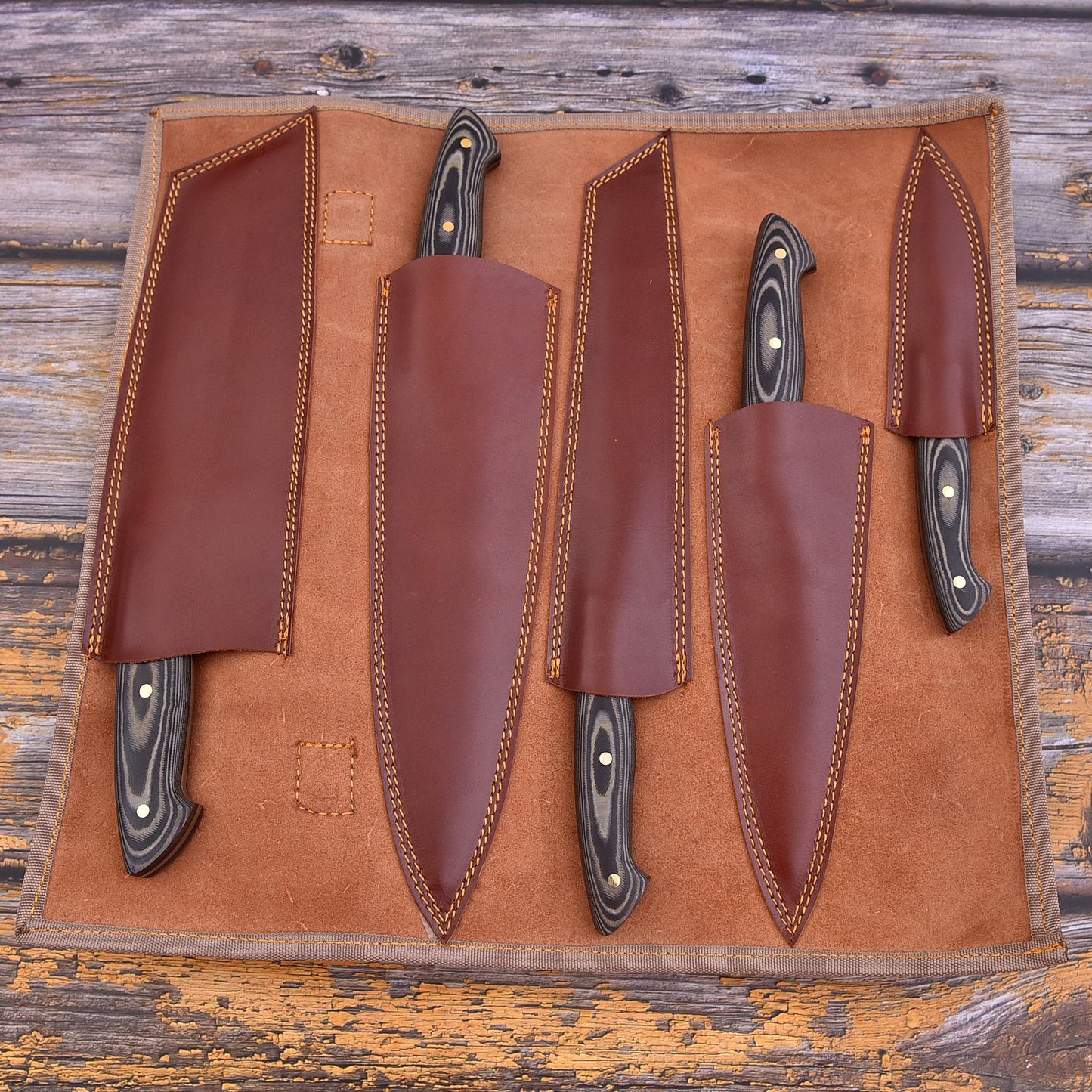 Black Tiger Handmade Damascus Knife set (Waterproof)