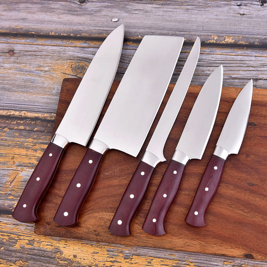 Handmade Chef Knife Set (D2 Steel)