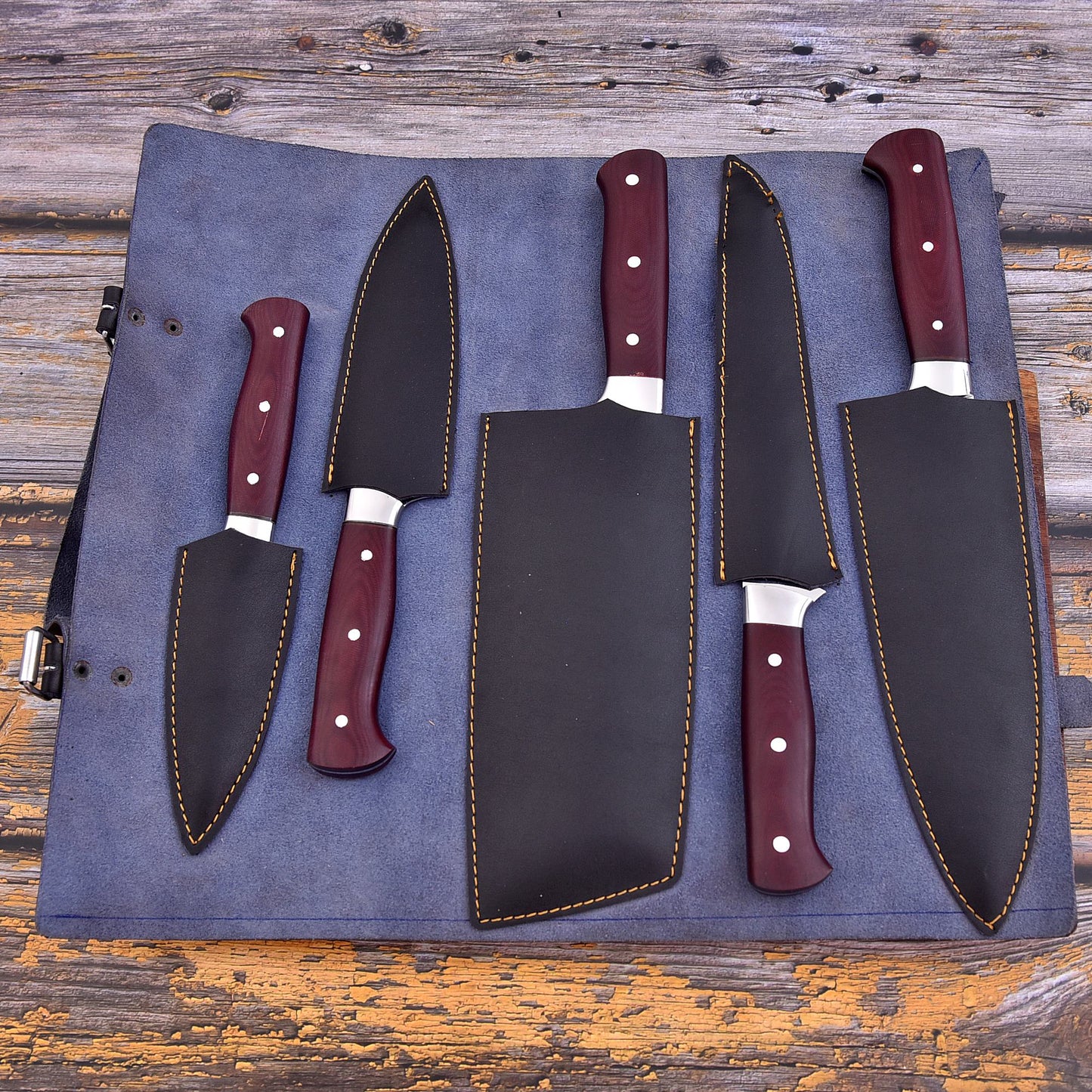 Handmade Chef Knife Set (D2 Steel)
