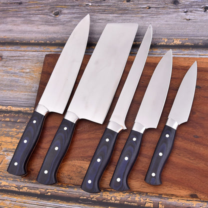 Handmade Chef Knife Set (Steel D2)